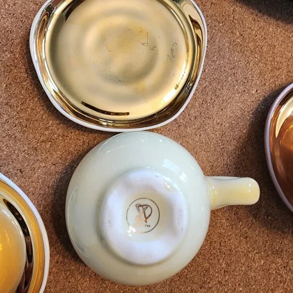 DANGRYA VENICE EXPRESSO CUP AND SAUCER 'FIORE' SET OF 4